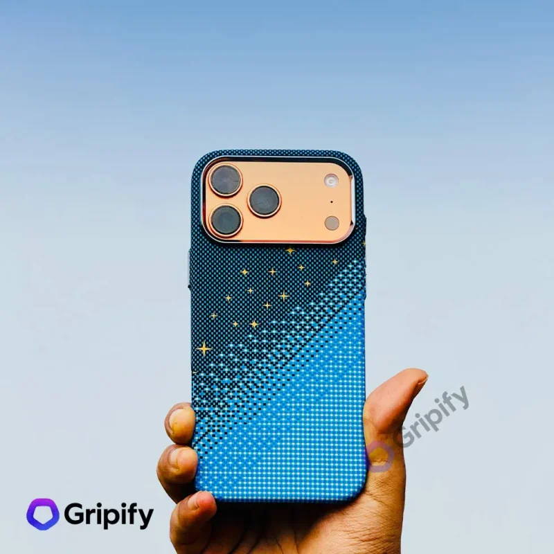 Carbon Fiber Texture MagSafe Case - Stellar Blue - Image 2