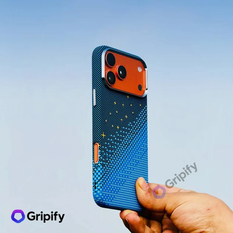 Carbon Fiber Texture MagSafe Case - Stellar Blue - Image 3