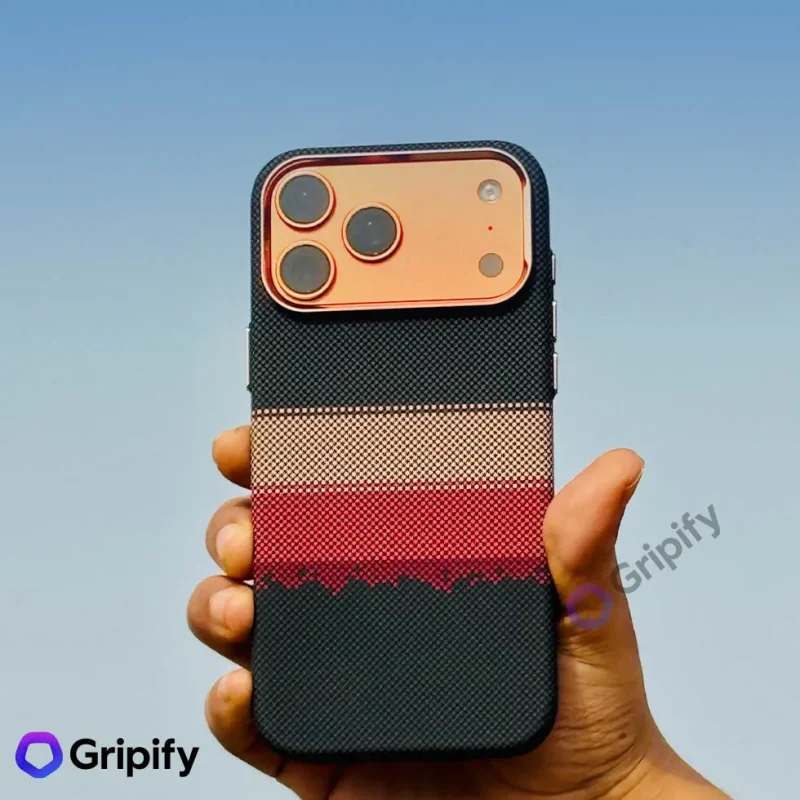 Carbon Fiber Texture MagSafe Case - Crimson Horizon - Image 2