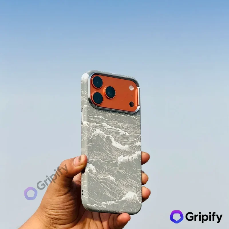 Carbon Fiber Texture MagSafe Case - Snow Wave - Image 3