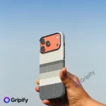 Carbon Fiber Texture MagSafe Case for iPhone 17 Pro Max - Arctic White