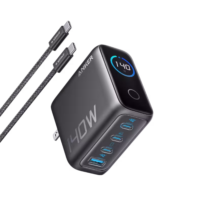 Anker Zolo 140W 4-Port Multi Device Charging GaN Power Adapter With Type-C Cable - Image 2